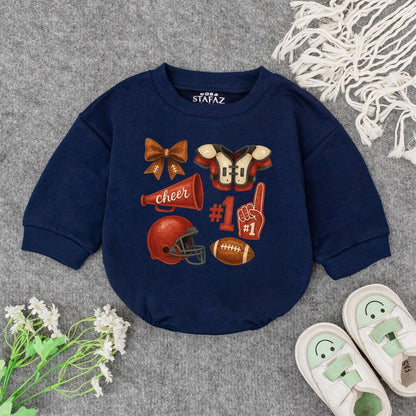 Future Football Star Baby Gift Set Vintage Sports Theme Outfit Boy New Dad Gift Newborn Coming Home Outfit Red Brown #1 Fan Soft Cotton Shower Gift 139
