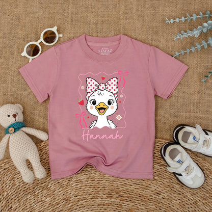 Personalized Cute Pink Bow Goose Baby Romper Summer Strawberry Design Girl Bodysuit Name Outfit Soft Cotton Shower Gift
