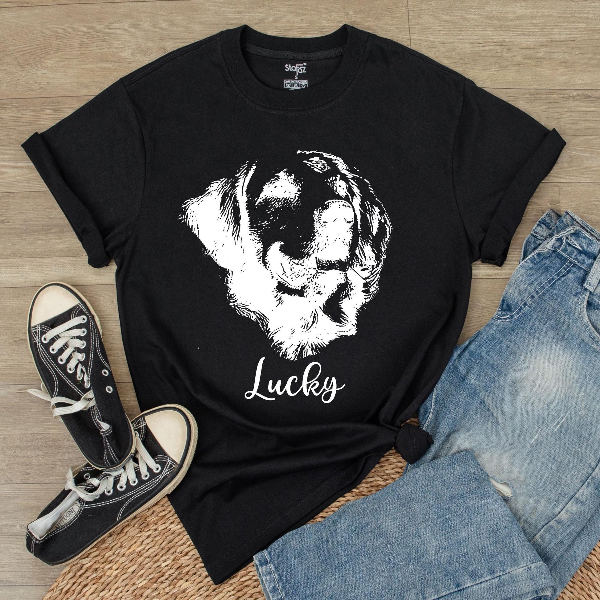 Custom Pet Photo Shirt for Humans Create Your Own Dog Cat Portrait Name Tee