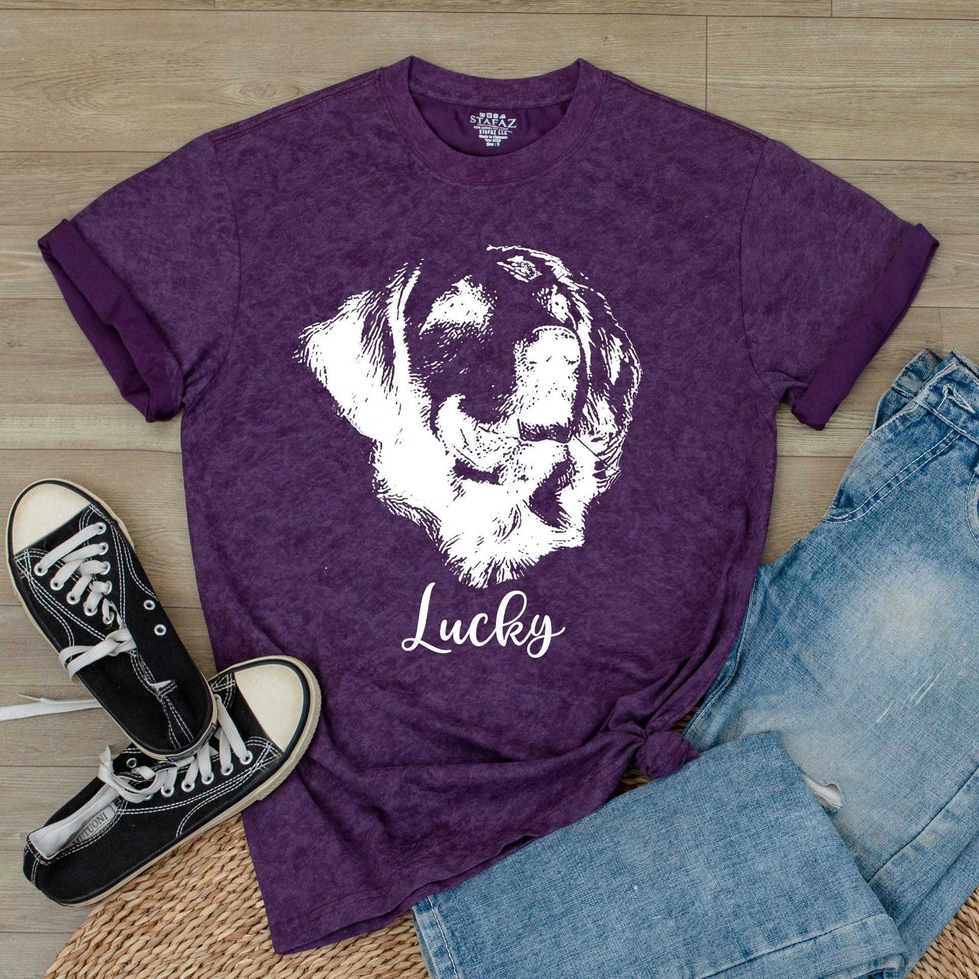 Custom Pet Photo Shirt for Humans Create Your Own Dog Cat Portrait Name Tee