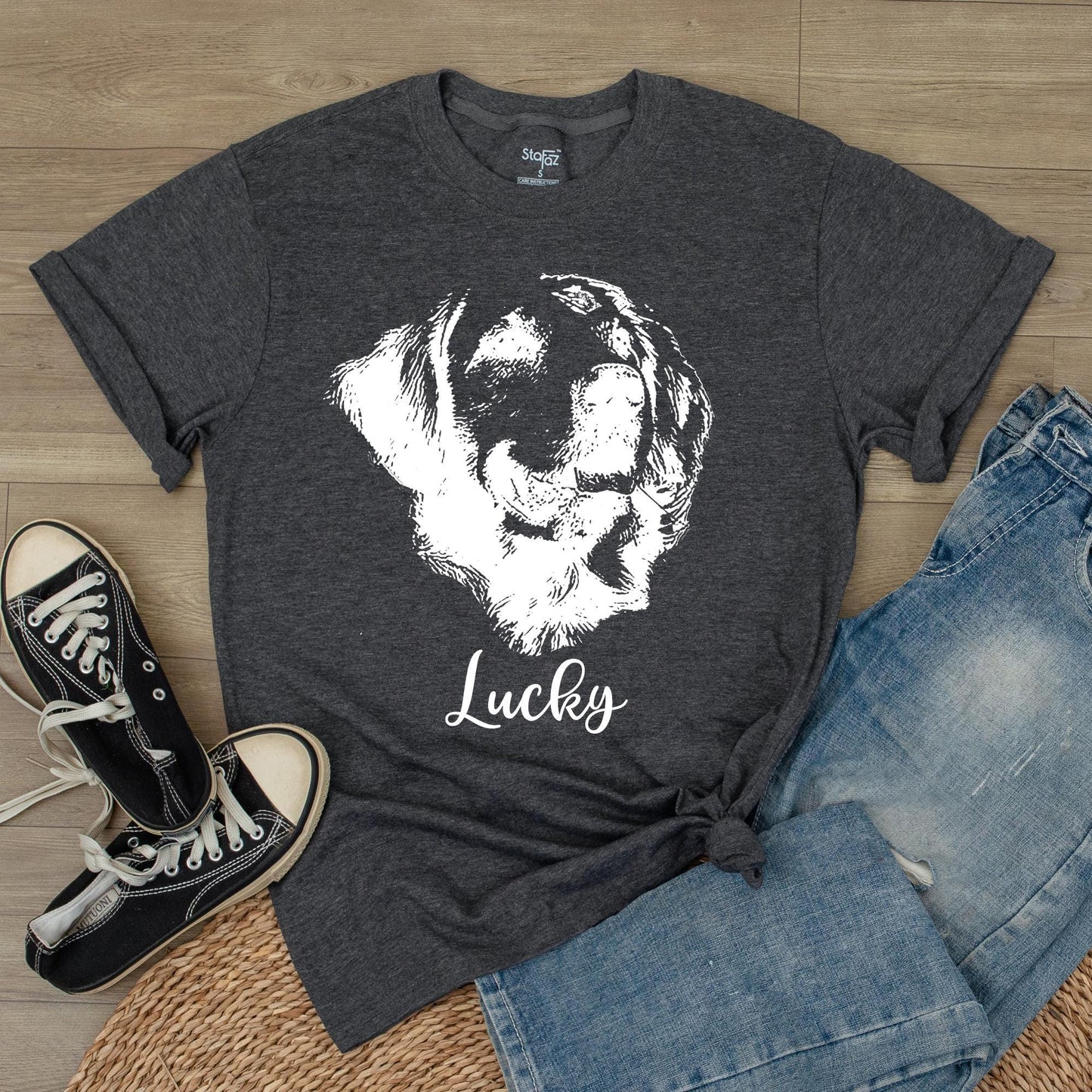 Custom Pet Photo Shirt for Humans Create Your Own Dog Cat Portrait Name Tee