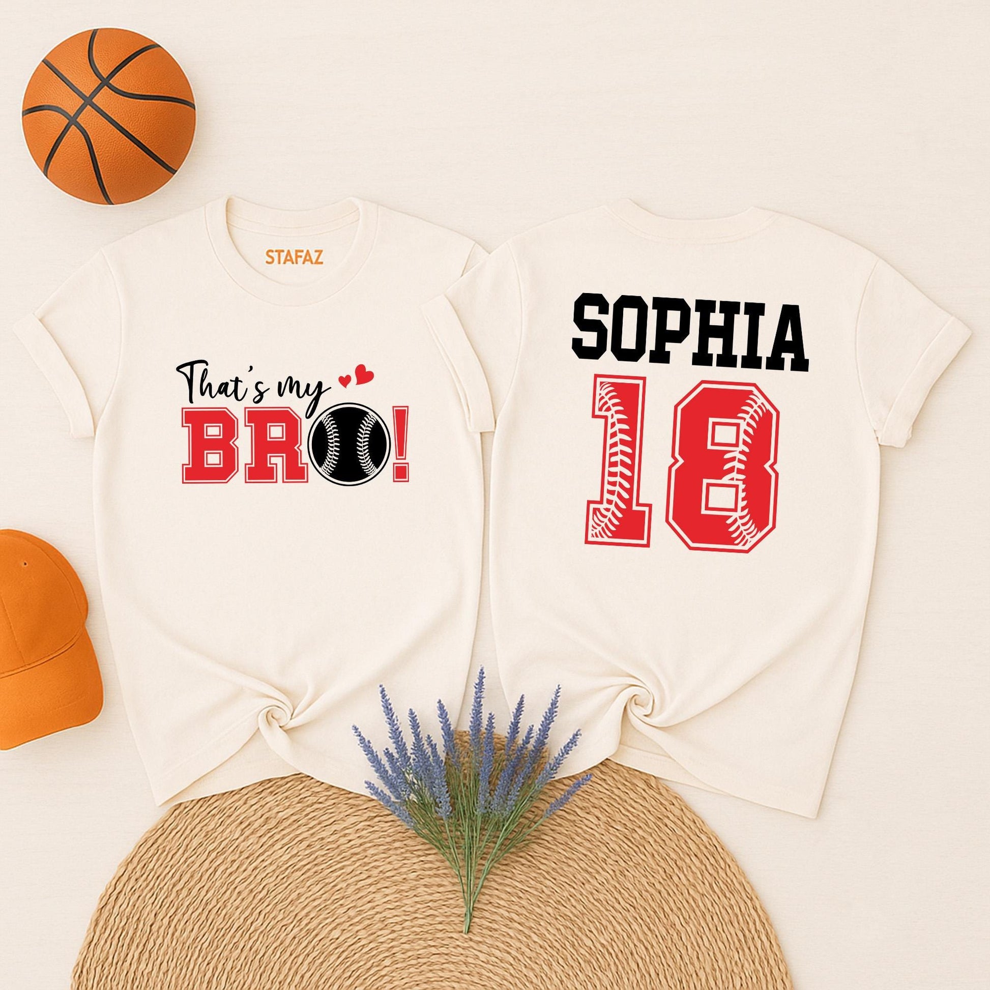 Custom Baseball Sister Shirt, Personalized Name & Number Tee for Baseball Fans! Custom Baseball Season Gift, Gameday Spring Baseball
