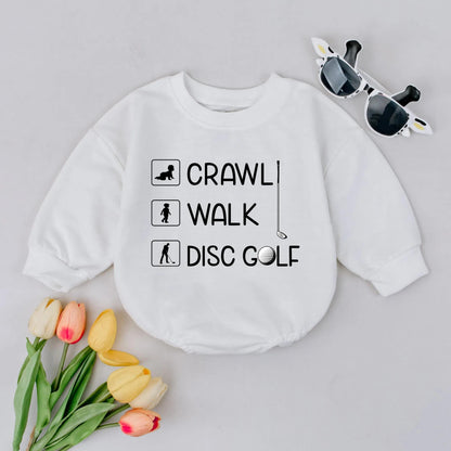 Disc Golf Baby Bubble Romper Soft Cotton Crawl Walk Sports Shirt Adorable Baby Gift Idea for Boys & Girls