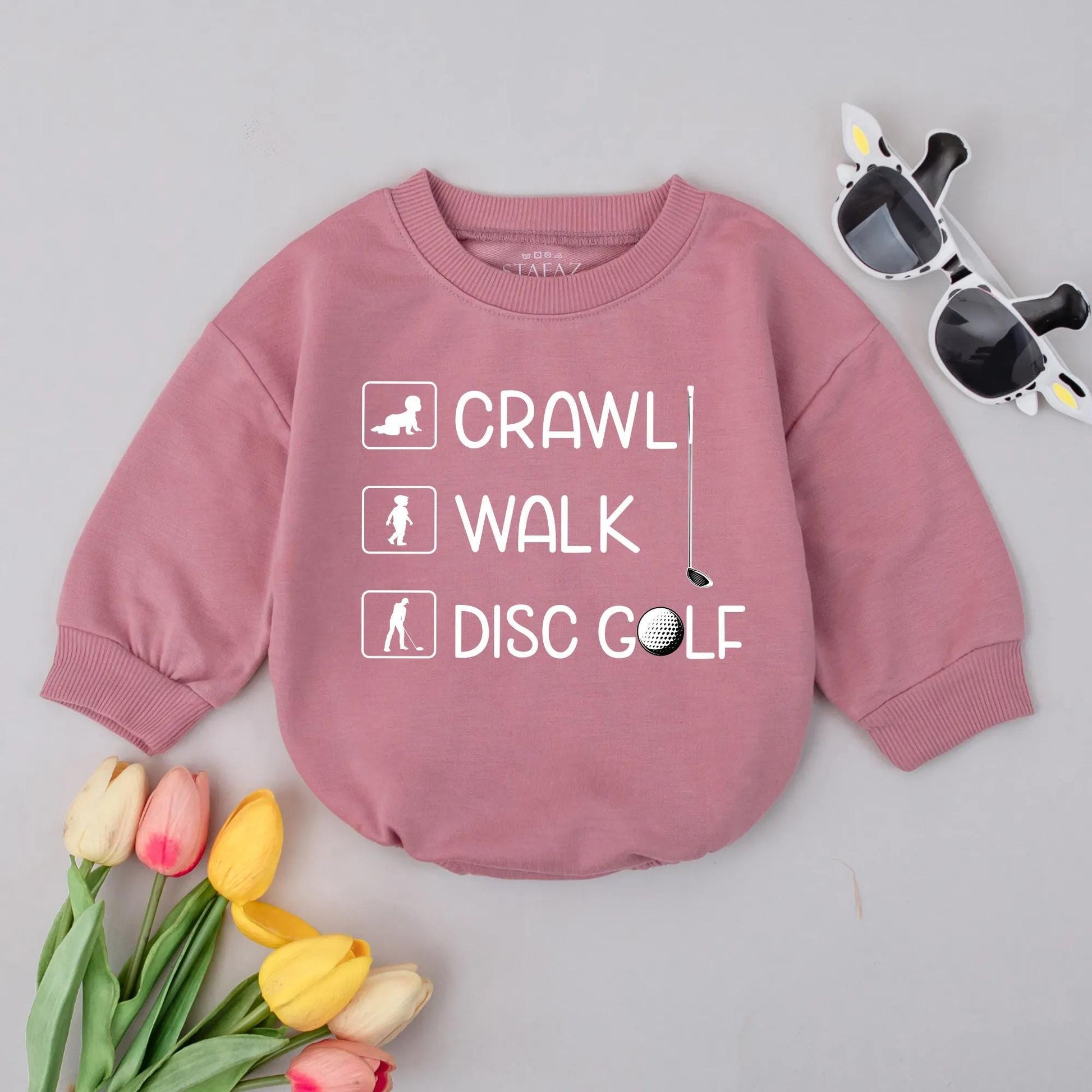 Disc Golf Baby Bubble Romper Soft Cotton Crawl Walk Sports Shirt Adorable Baby Gift Idea for Boys & Girls