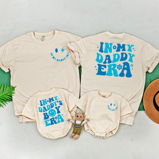 In My Daddy's Boy Era Matching Outfit for Newborn Boys Custom New Dad Gift Baby Shower First Father's Day Shirt
