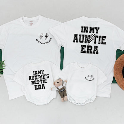 In My Auntie Era Matching Outfit Cool Aunt Shirt Baby Shower Gift Auntie And Niece Newborn Girl Romper 