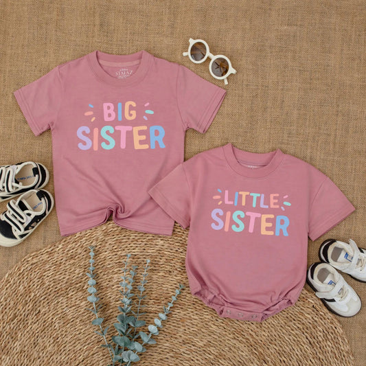 Big Sister Little Sister Matching Shirts Toddler Sister Shirt Girls Sibling Outfits Baby Sister Reveal New Baby Gift