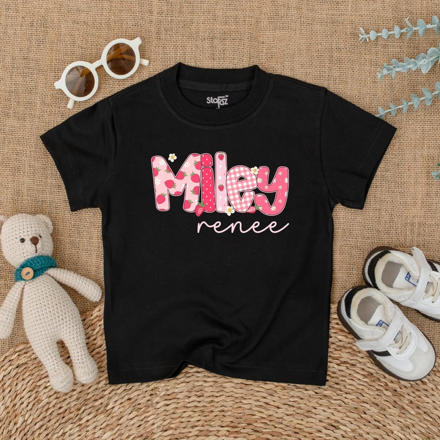 Custom Name Strawberry Romper for Baby Girl Personalized Berry First Birthday Outfit Cute Summer Toddler Girl Gift Cotton Comfortable Seasonal Outfit
