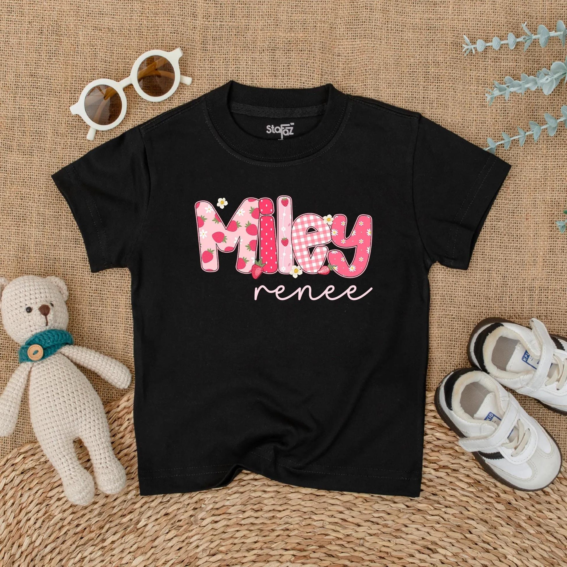 Custom Name Strawberry Romper for Baby Girl Personalized Berry First Birthday Outfit Cute Summer Toddler Girl Gift Cotton Comfortable Seasonal Outfit