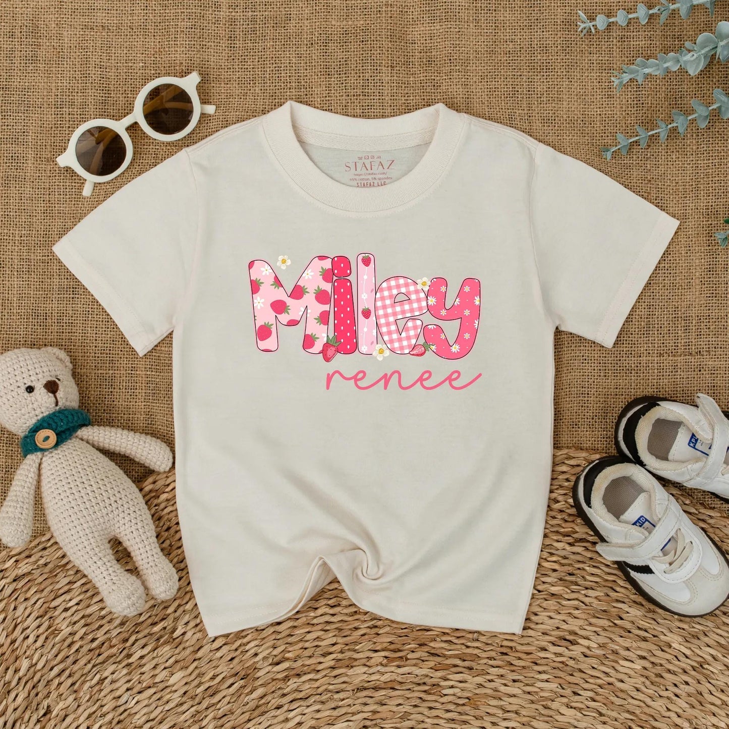 Custom Name Strawberry Romper for Baby Girl Personalized Berry First Birthday Outfit Cute Summer Toddler Girl Gift Cotton Comfortable Seasonal Outfit