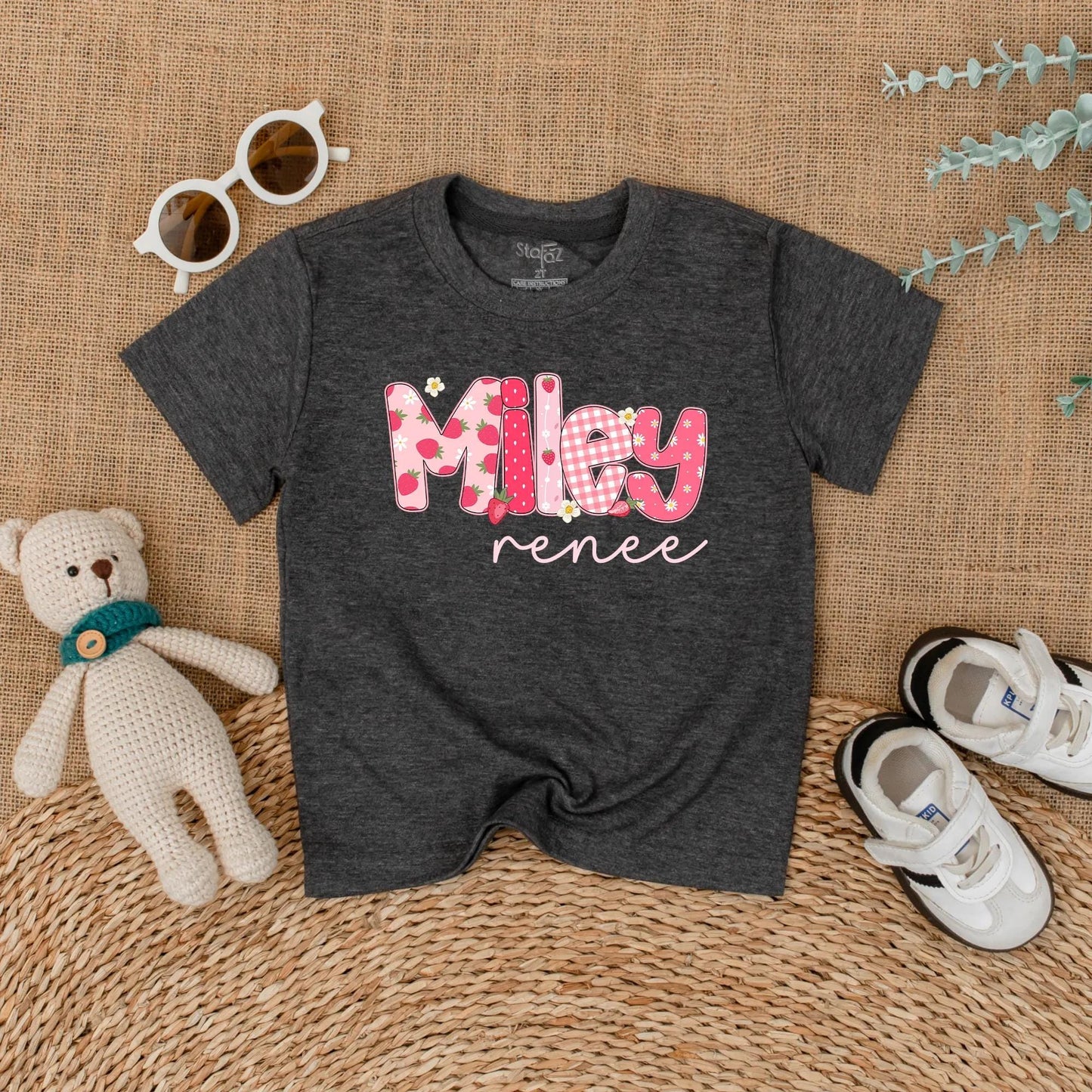Custom Name Strawberry Romper for Baby Girl Personalized Berry First Birthday Outfit Cute Summer Toddler Girl Gift Cotton Comfortable Seasonal Outfit