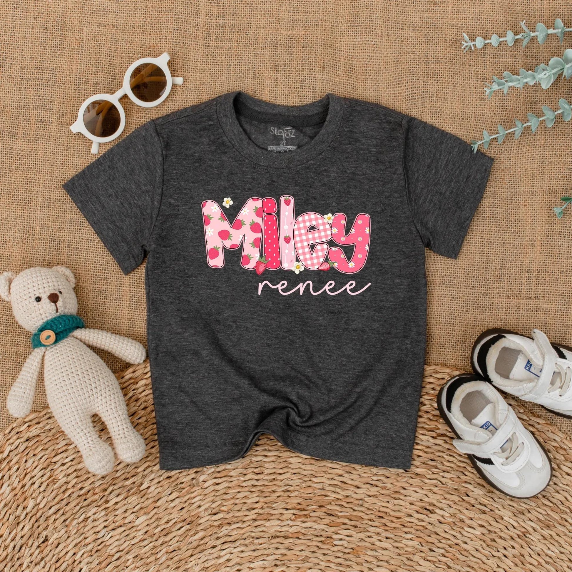 Custom Name Strawberry Romper for Baby Girl Personalized Berry First Birthday Outfit Cute Summer Toddler Girl Gift Cotton Comfortable Seasonal Outfit