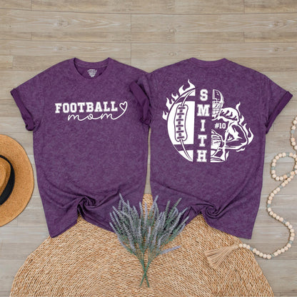 Custom Football Mom Shirt with Kids Names and Numbers Football Game Day Season Tee