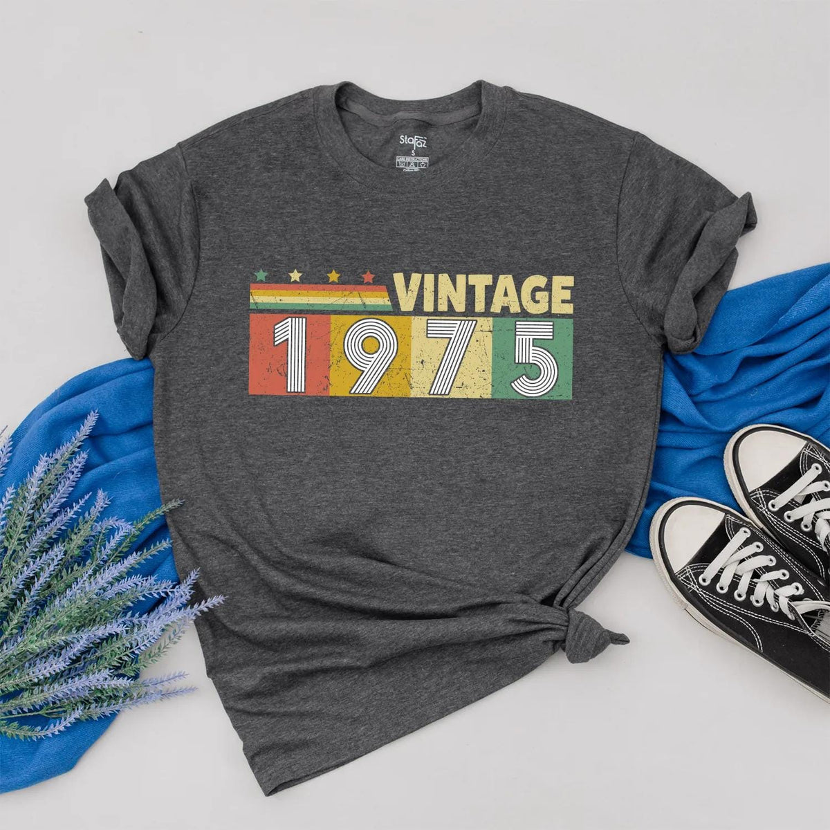 Personalized 1975 Vintage Shirt Classic 50th Birthday Outfit Retro Color Custom Gift for Women Men 1975 Birthday Outfit