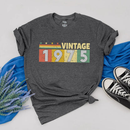 Personalized 1975 Vintage Shirt Classic 50th Birthday Outfit Retro Color Custom Gift for Women Men 1975 Birthday Outfit