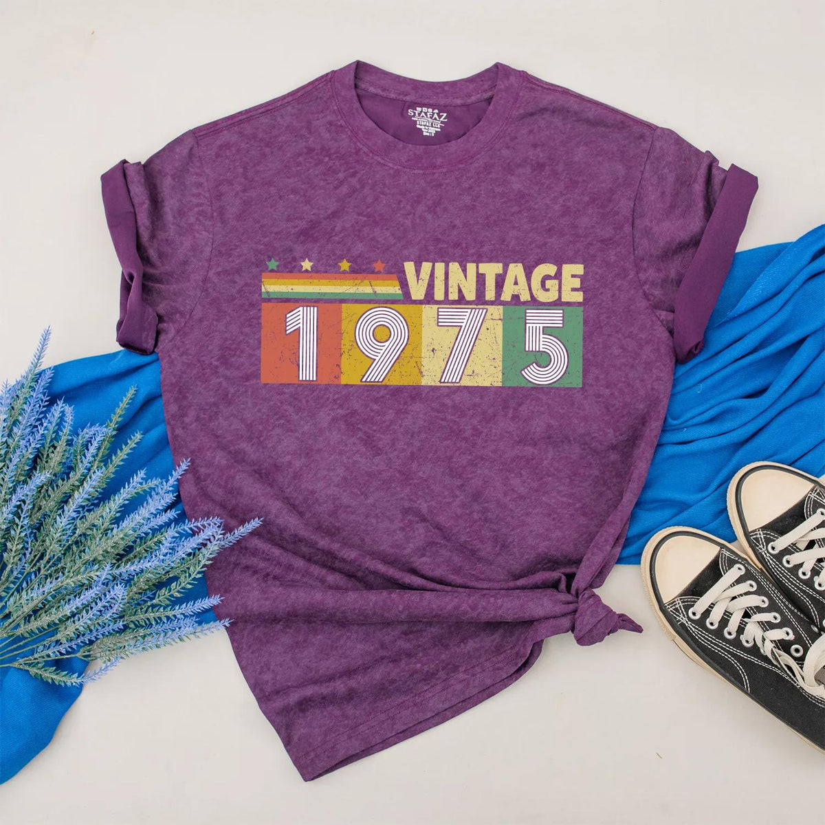 Personalized 1975 Vintage Shirt Classic 50th Birthday Outfit Retro Color Custom Gift for Women Men 1975 Birthday Outfit