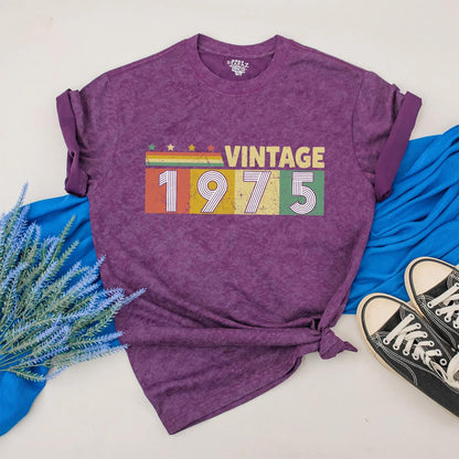 Personalized 1975 Vintage Shirt Classic 50th Birthday Outfit Retro Color Custom Gift for Women Men 1975 Birthday Outfit