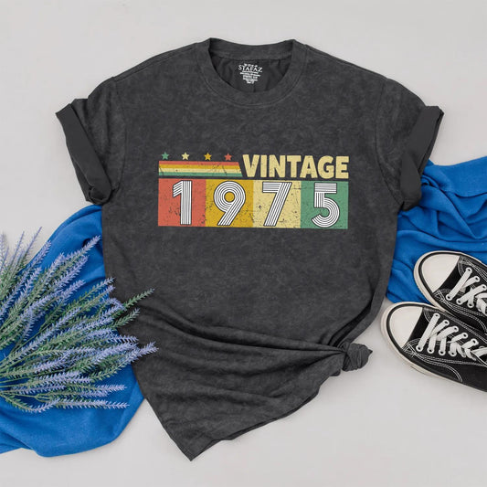 Personalized 1975 Vintage Shirt Classic 50th Birthday Outfit Retro Color Custom Gift for Women Men 1975 Birthday Outfit