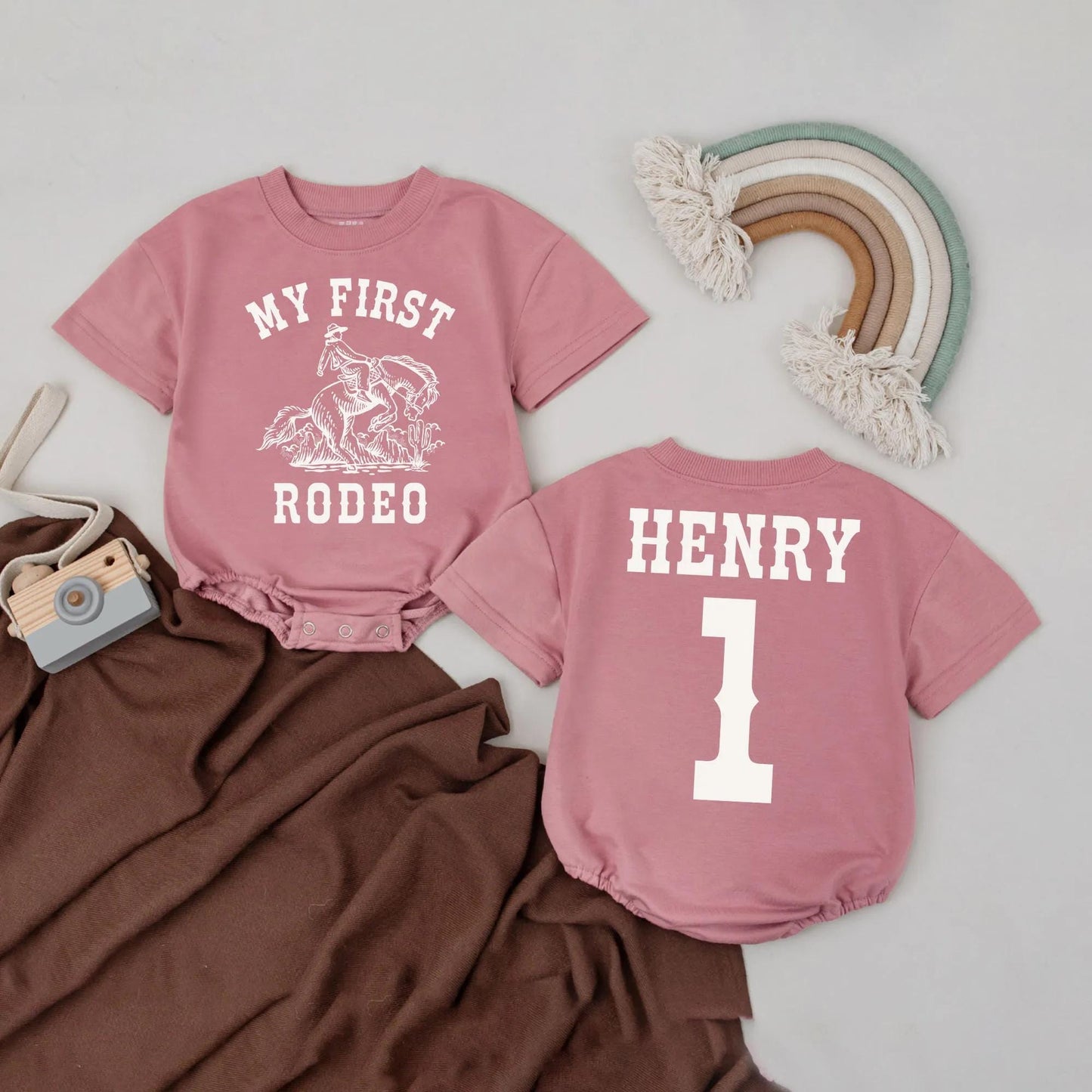 Custom My First Rodeo Bubble Romper Western 1st Birthday Outfit Cowboy Theme Baby Shower Gift Clothes