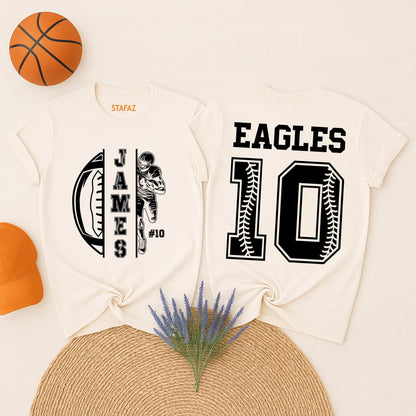 Custom Football Mom Shirt Your Name Game Day Apparel Personalized Football Fan Gear