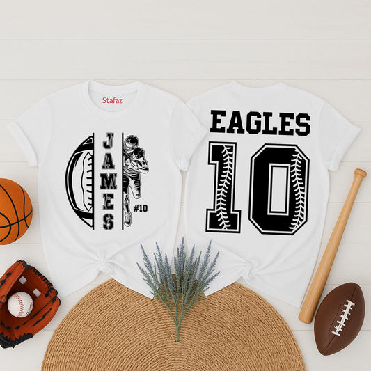 Custom Football Mom Shirt Your Name Game Day Apparel Personalized Football Fan Gear