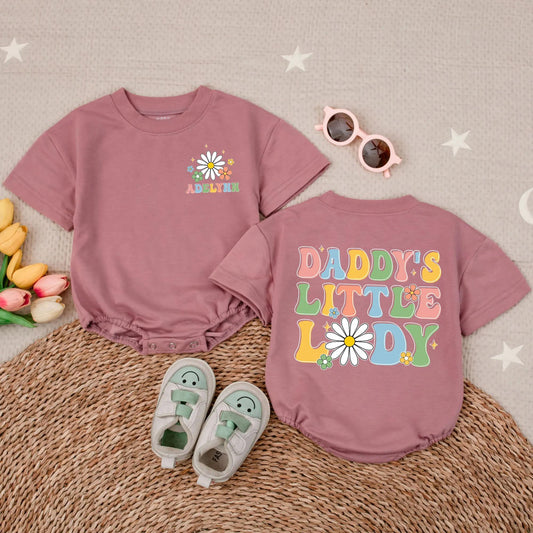 Daddy's Little Lady Bubble Romper Adorable Baby Girl Outfit Cute Toddler Clothes Perfect Father's Day Summer Gift