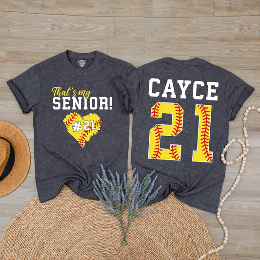 That's My Softball Senior 2025 T-Shirt for Girls, Custom Softball Mom Tee, Senior Night Game Day Shirt