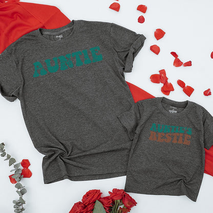 Custom Auntie and Auntie's Bestie Matching Baby Romper Adorable Sister Niece Gift Family Outfit Baby Shower Present Newborn Cute