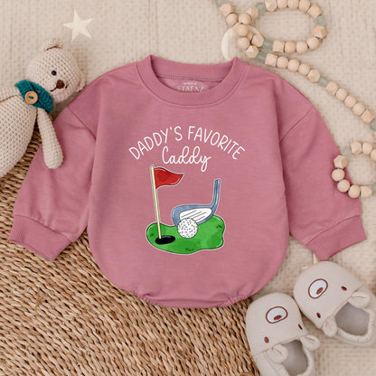 Daddy's Favorite Caddy Golf Romper Baby Boy Outfit Funny Father's Day Toddler Clothes Short Sleeve Summer Golfing Baby Boy Gift