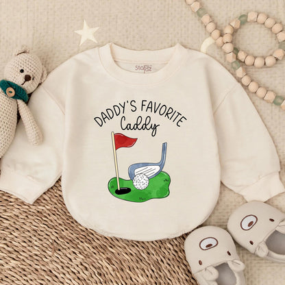 Daddy's Favorite Caddy Golf Romper Baby Boy Outfit Funny Father's Day Toddler Clothes Short Sleeve Summer Golfing Baby Boy Gift