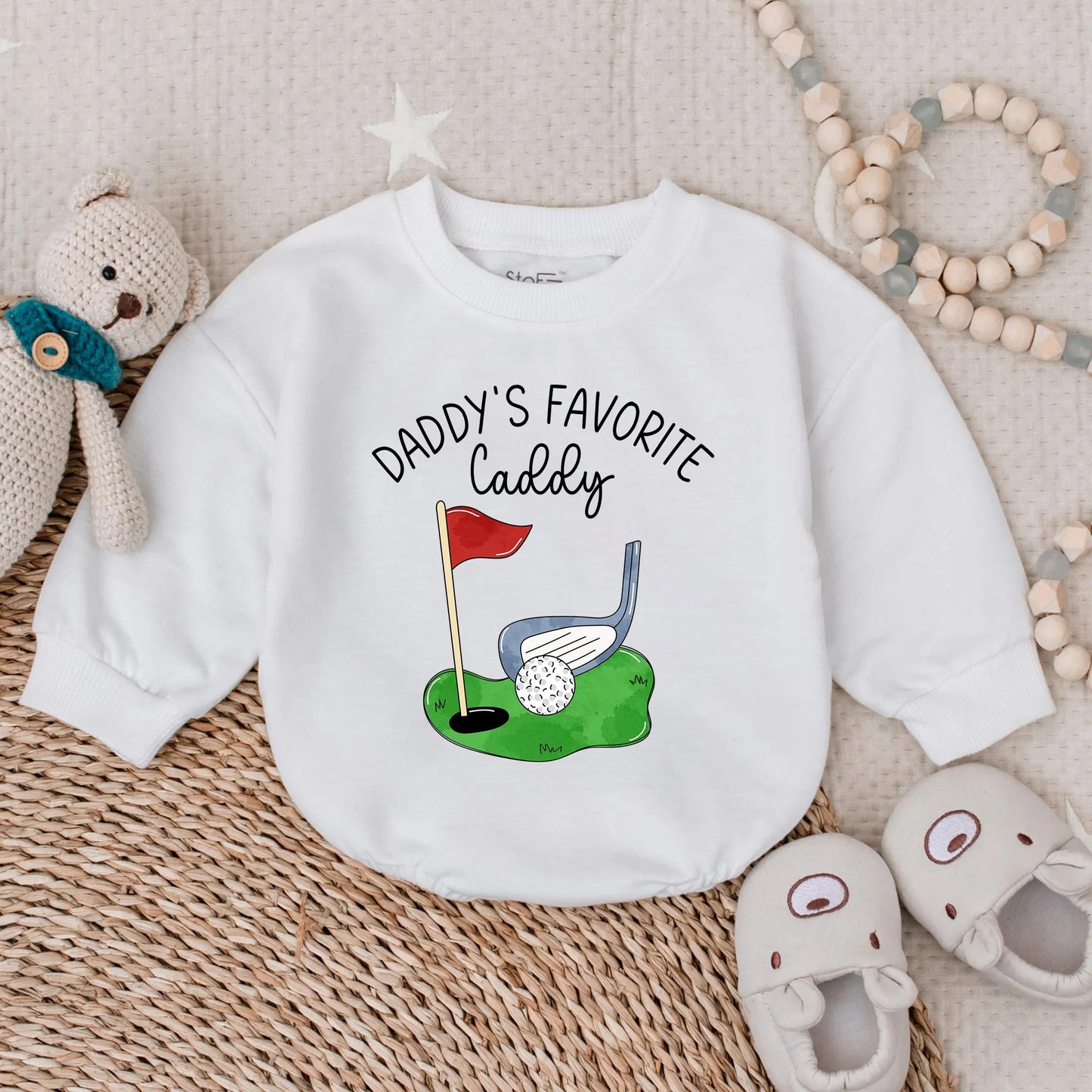 Daddy's Favorite Caddy Golf Romper Baby Boy Outfit Funny Father's Day Toddler Clothes Short Sleeve Summer Golfing Baby Boy Gift
