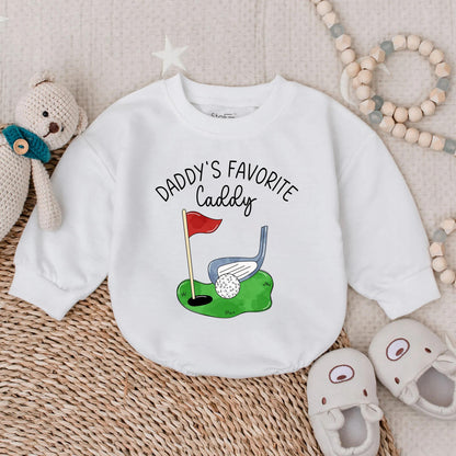 Daddy's Favorite Caddy Golf Romper Baby Boy Outfit Funny Father's Day Toddler Clothes Short Sleeve Summer Golfing Baby Boy Gift