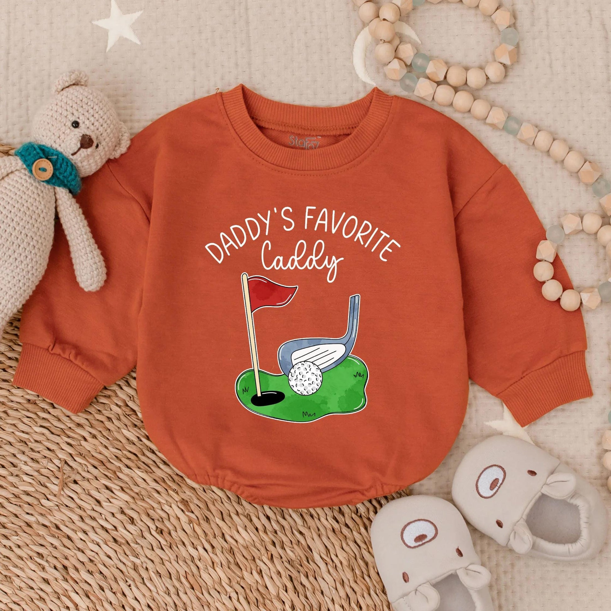 Daddy's Favorite Caddy Golf Romper Baby Boy Outfit Funny Father's Day Toddler Clothes Short Sleeve Summer Golfing Baby Boy Gift
