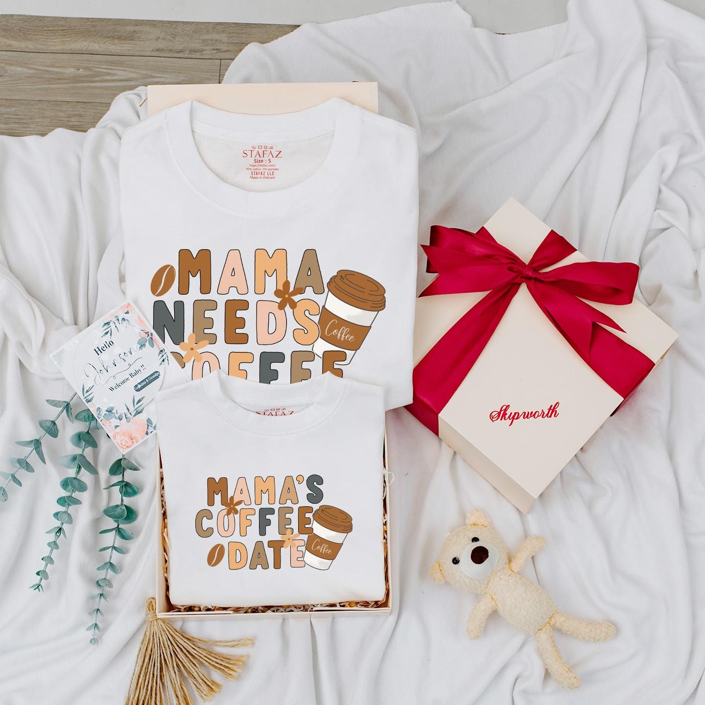 Mama's Coffee Date Matching Shirt Mama Needs Coffee Baby Bodysuit Coffee Lover Mom and Me Outfits