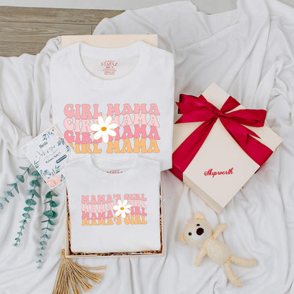 Matching Girl Mama & Mini Daisy Shirts, Floral Mommy and Me Outfits, Baby Bodysuit, Retro Mama's Girl Design, Gift
