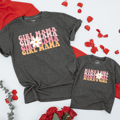 Matching Girl Mama & Mini Daisy Shirts, Floral Mommy and Me Outfits, Baby Bodysuit, Retro Mama's Girl Design, Gift
