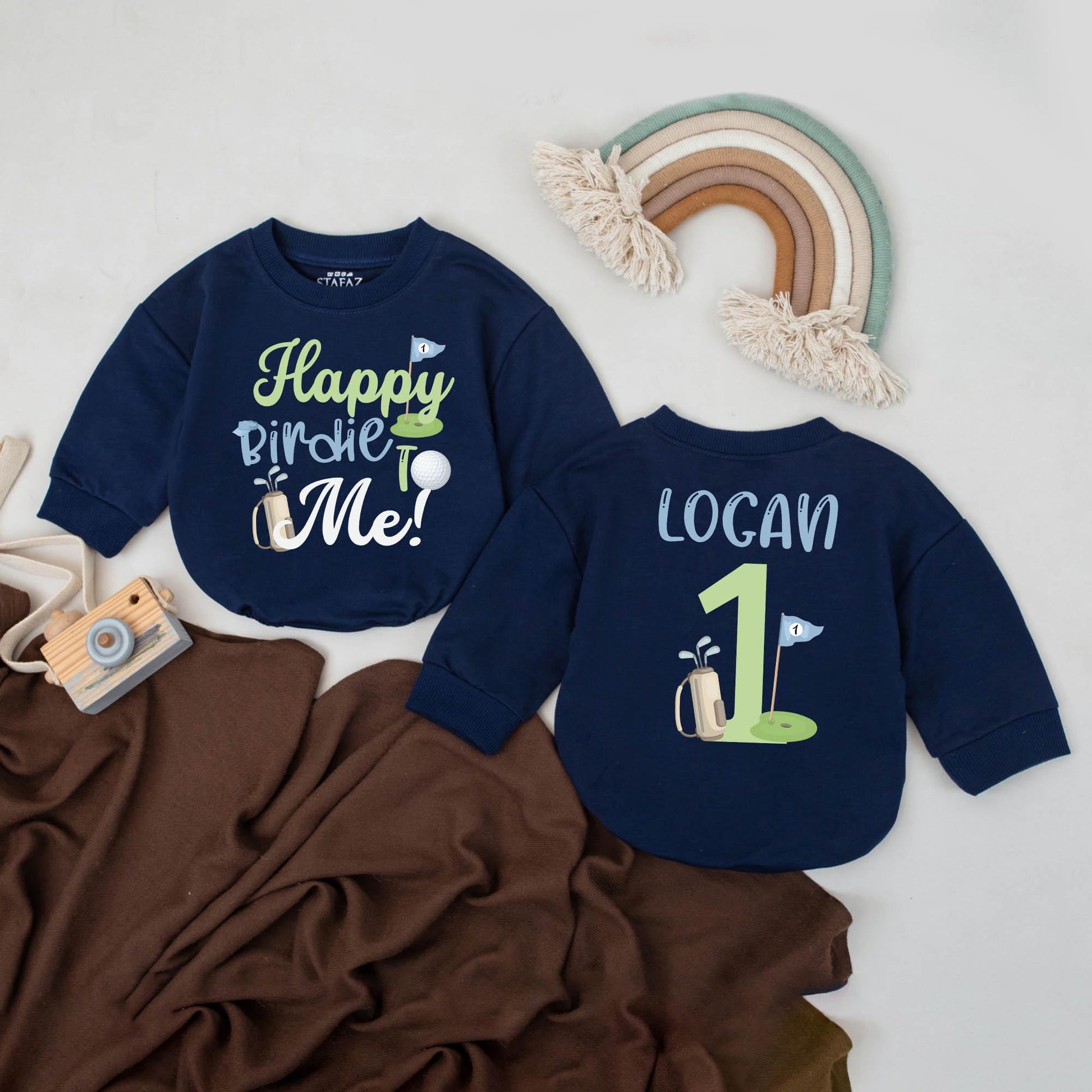 Baby Boy Golf First Birthday Outfit Custom Romper Birdie Party Clothes 1st Birthday Gift for Boys
