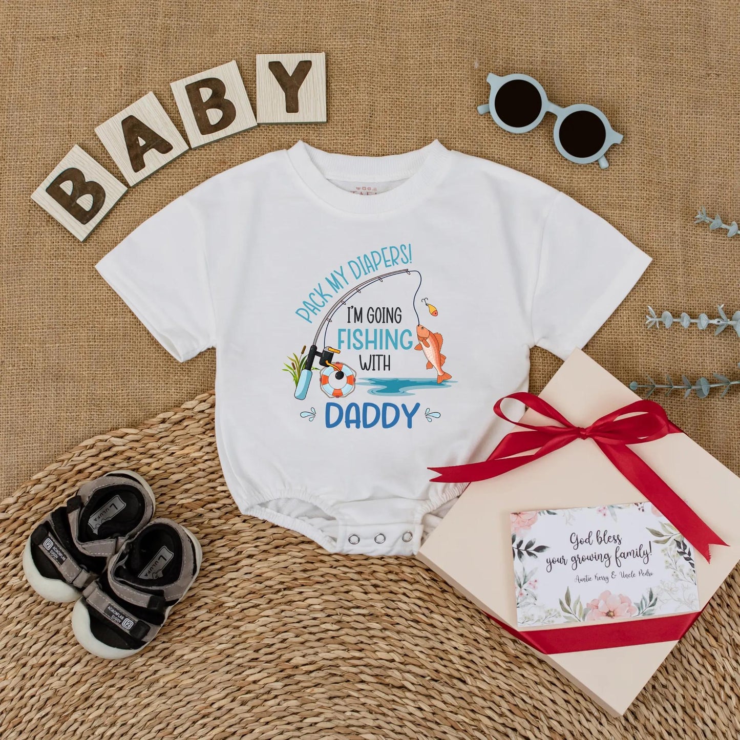 Pack My Diapers I'm Going Fishing With Daddy Baby Romper Cute Fishing Daddy and Me Outfit First Fishing Trip Baby Clothes