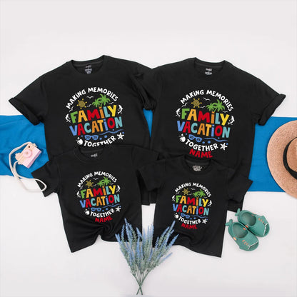Matching Family Vacation 2025 Shirts, Personalized Beach Trip Outfits for Summer Holiday Memories, Custom Names Cotton Comfortable Set