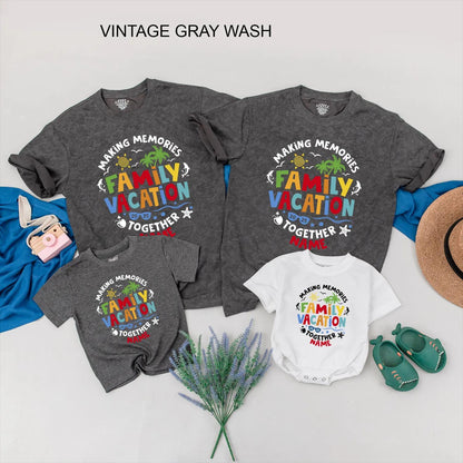 Matching Family Vacation 2025 Shirts, Personalized Beach Trip Outfits for Summer Holiday Memories, Custom Names Cotton Comfortable Set