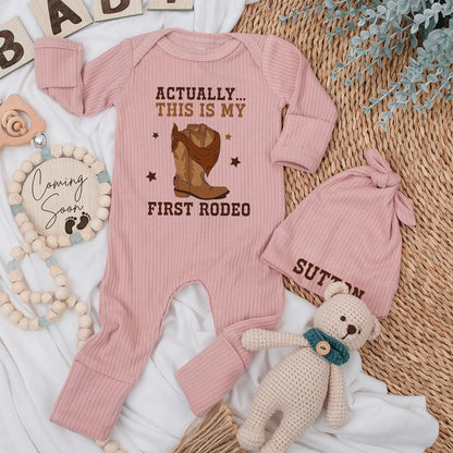 My First Rodeo Baby Bodysuit Cute Cowboy Boot Outfit Funny Western Newborn Clothes 1st Rodeo Shower Gift Rustic Brown Star Design Soft Cotton Romper 139