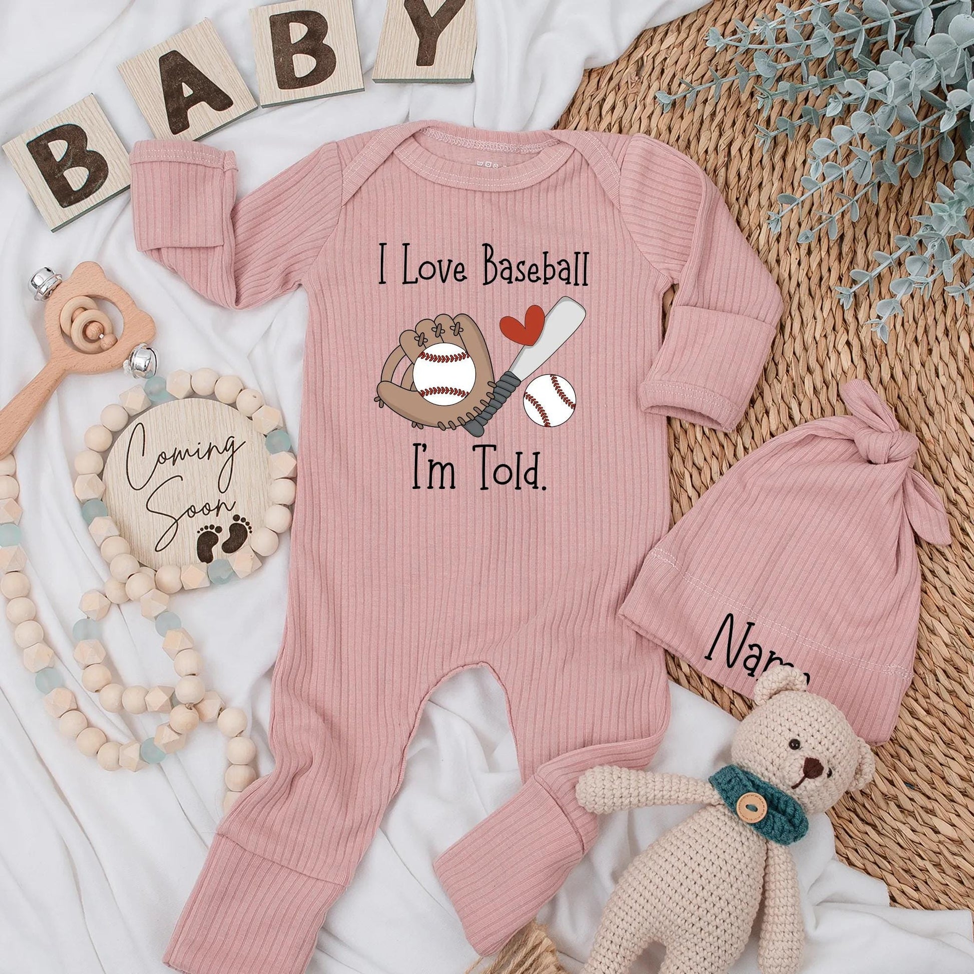 I Love Baseball Baby Bodysuit, Cute Sports Fan Outfit for Baby Boy, Newborn Baseball Gift, Baby Shower Gift, Custom Baby Clothes
