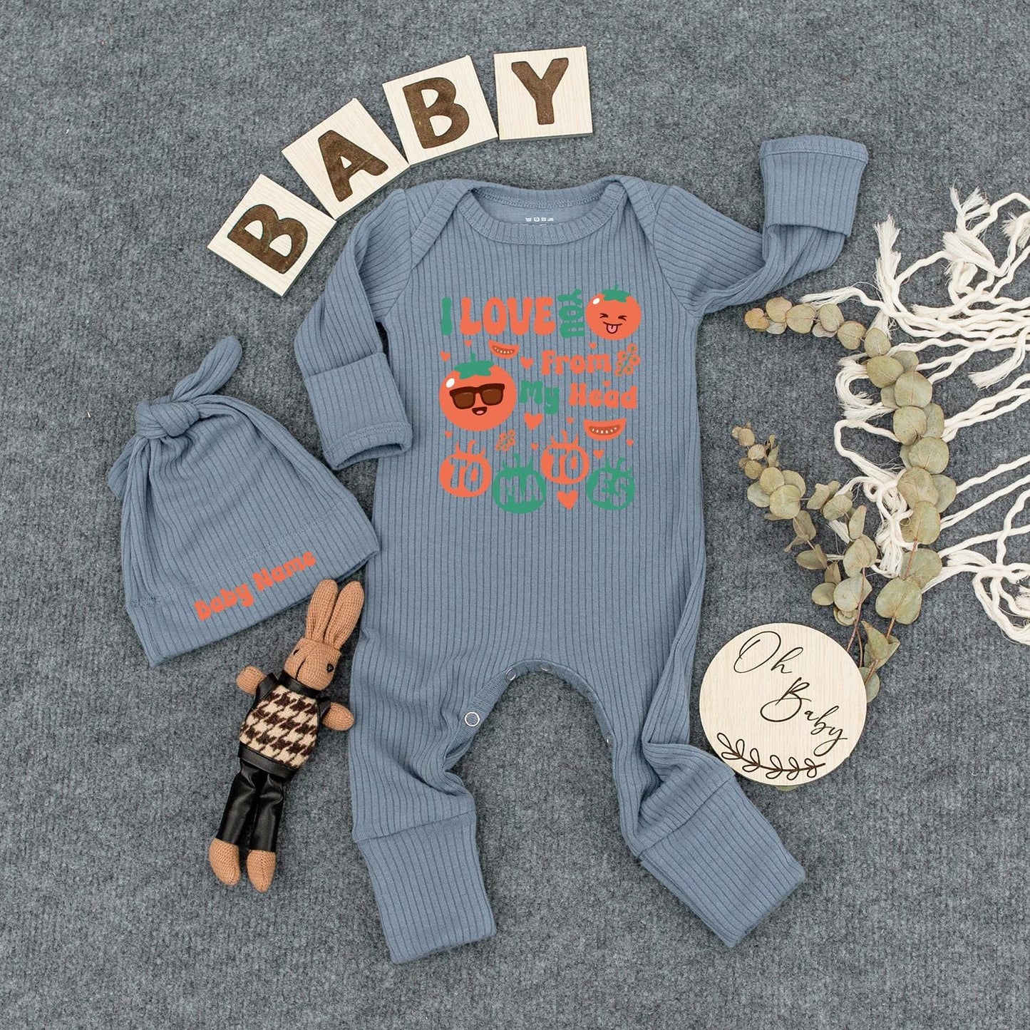 I Love You From My Head Tomatoes Baby Bodysuit Cute Newborn Outfit Fruit and Veggie Romper Funny Tomato Baby Clothes Shower Gift Idea Soft Cotton