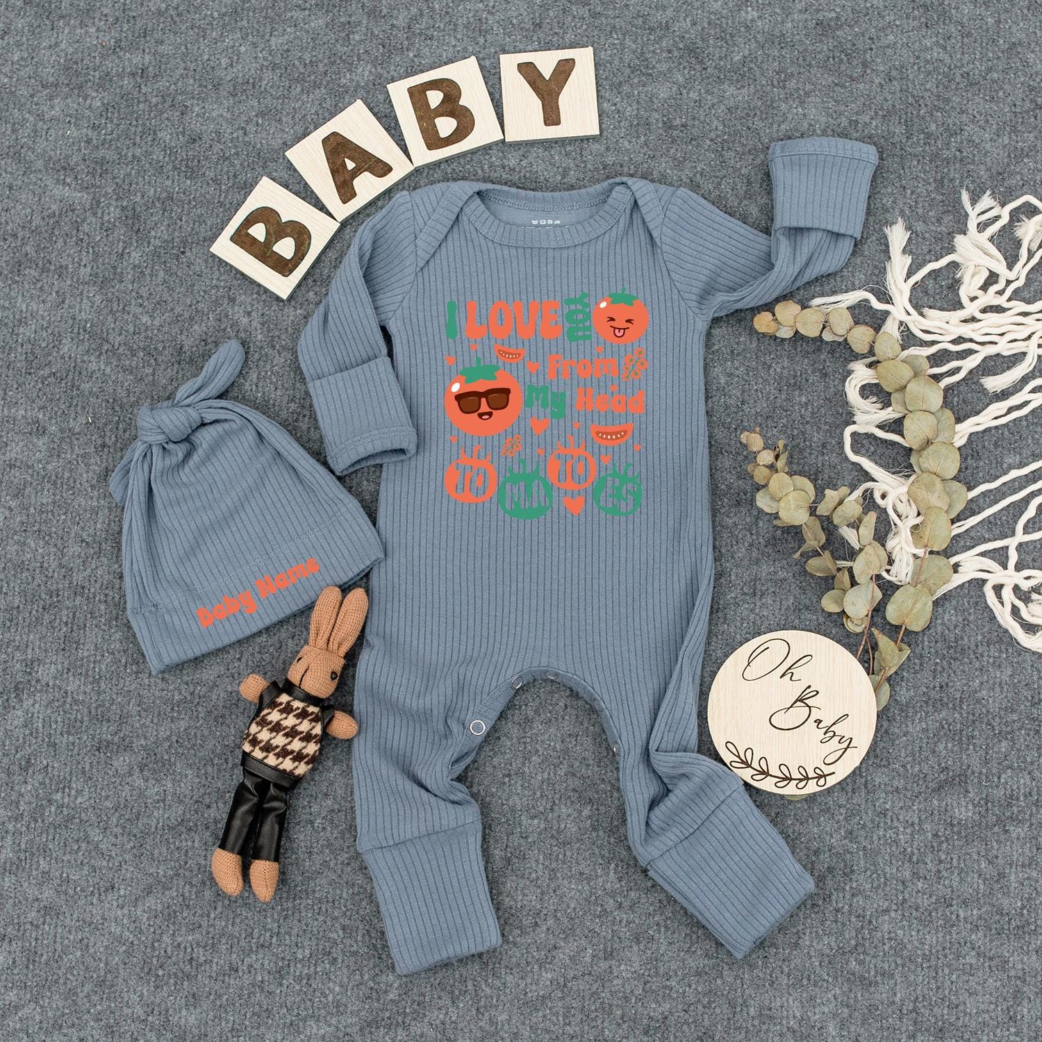 I Love You From My Head Tomatoes Baby Bodysuit Cute Newborn Outfit Fruit and Veggie Romper Funny Tomato Baby Clothes Shower Gift Idea Soft Cotton