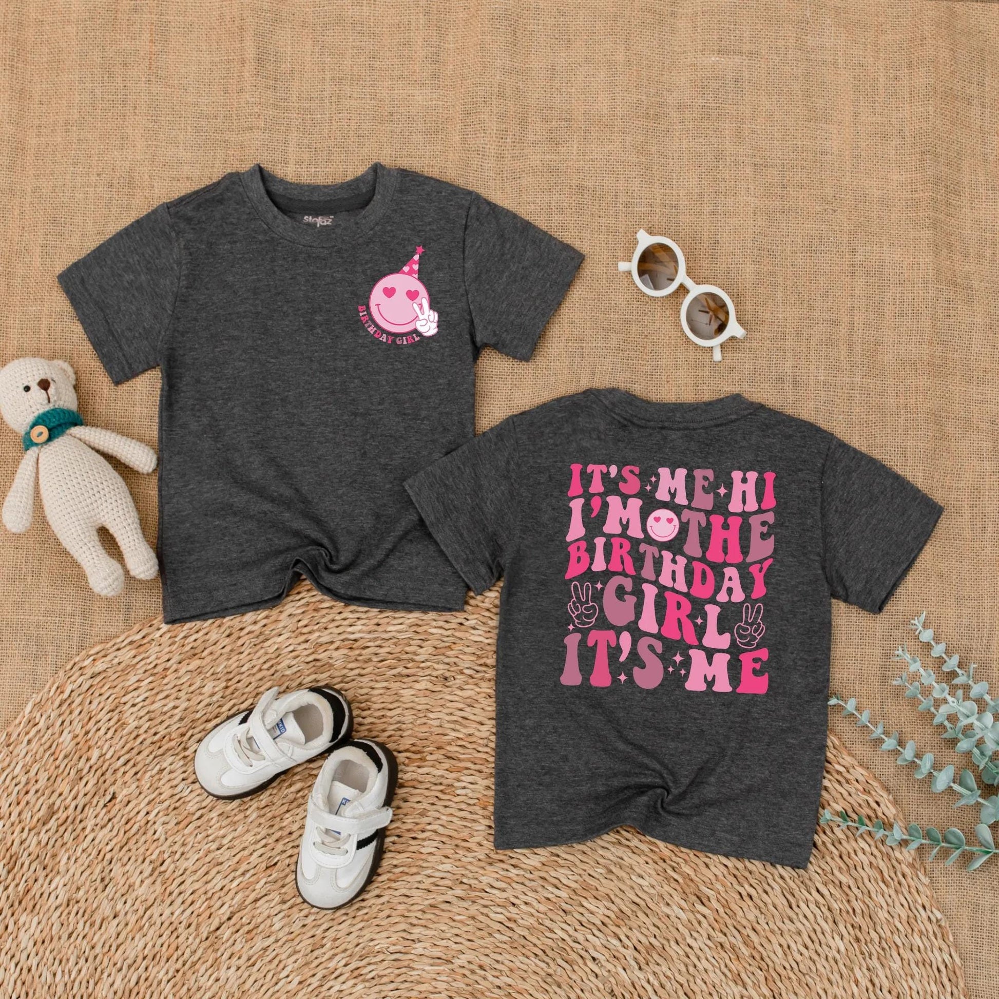 Groovy Retro Smile Face Birthday Girl Baby Romper Cute First Birthday Outfit for Baby Girls