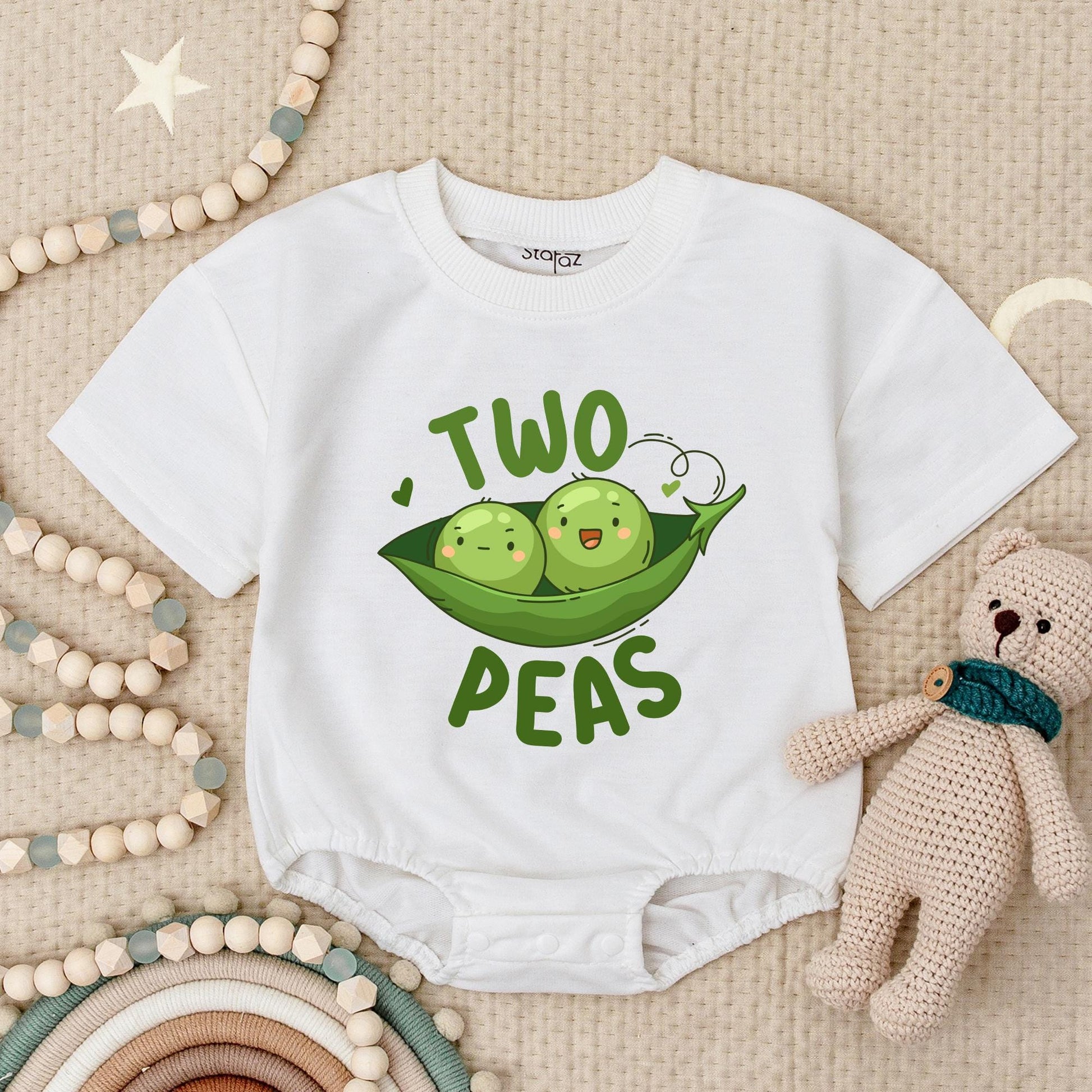 Twin Onesies, Two Peas in a Pod Twin Baby Outfits, Newborn Twin Boy or Girl Outfits, Newborn Gift for Twins