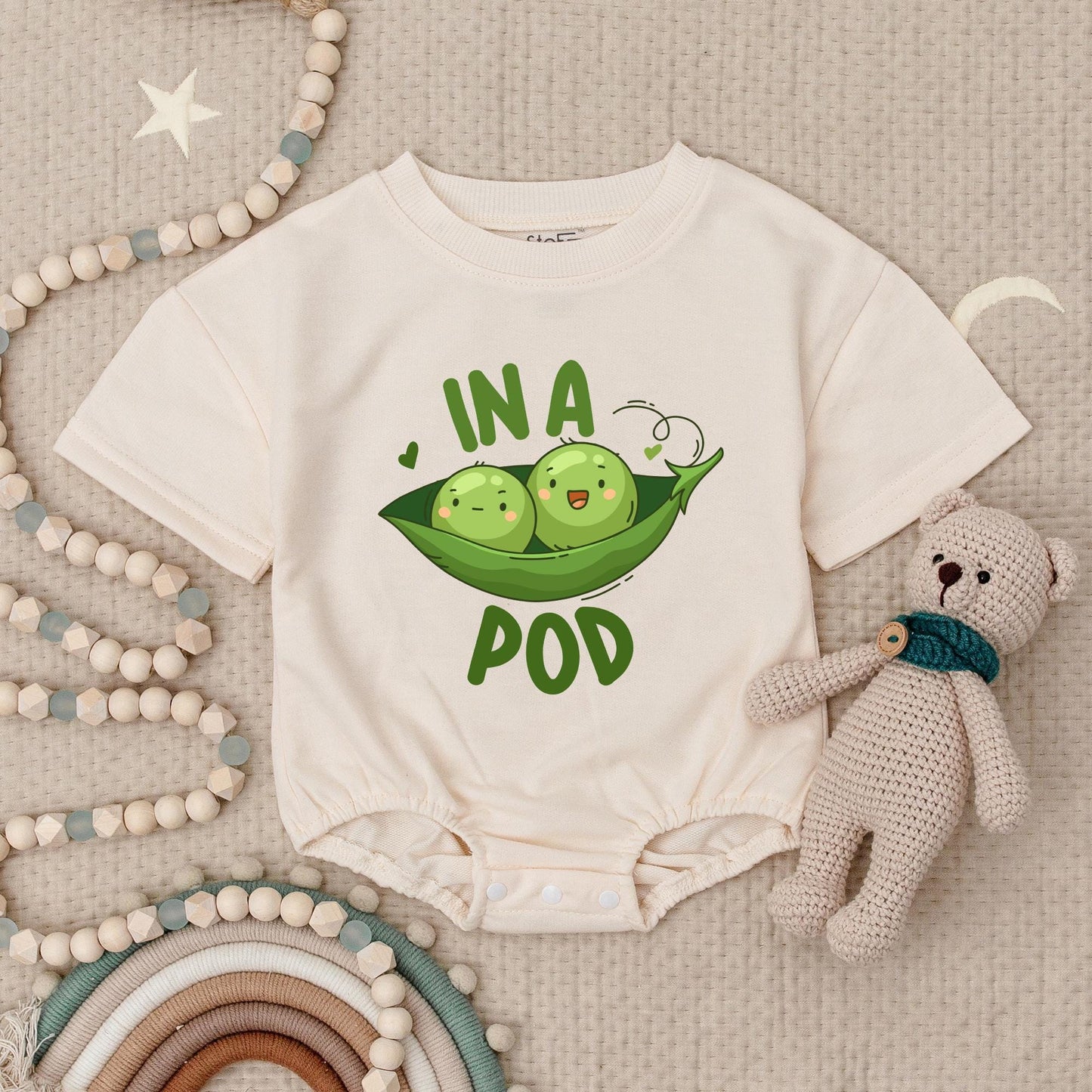 Twin Onesies, Two Peas in a Pod Twin Baby Outfits, Newborn Twin Boy or Girl Outfits, Newborn Gift for Twins