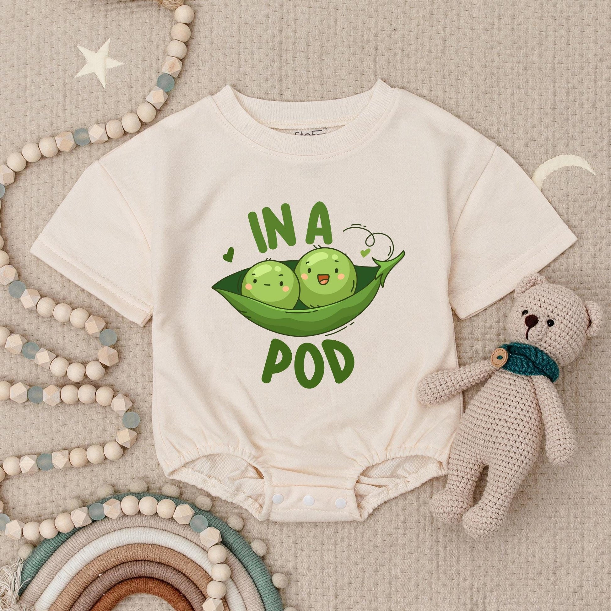 Twin Onesies, Two Peas in a Pod Twin Baby Outfits, Newborn Twin Boy or Girl Outfits, Newborn Gift for Twins