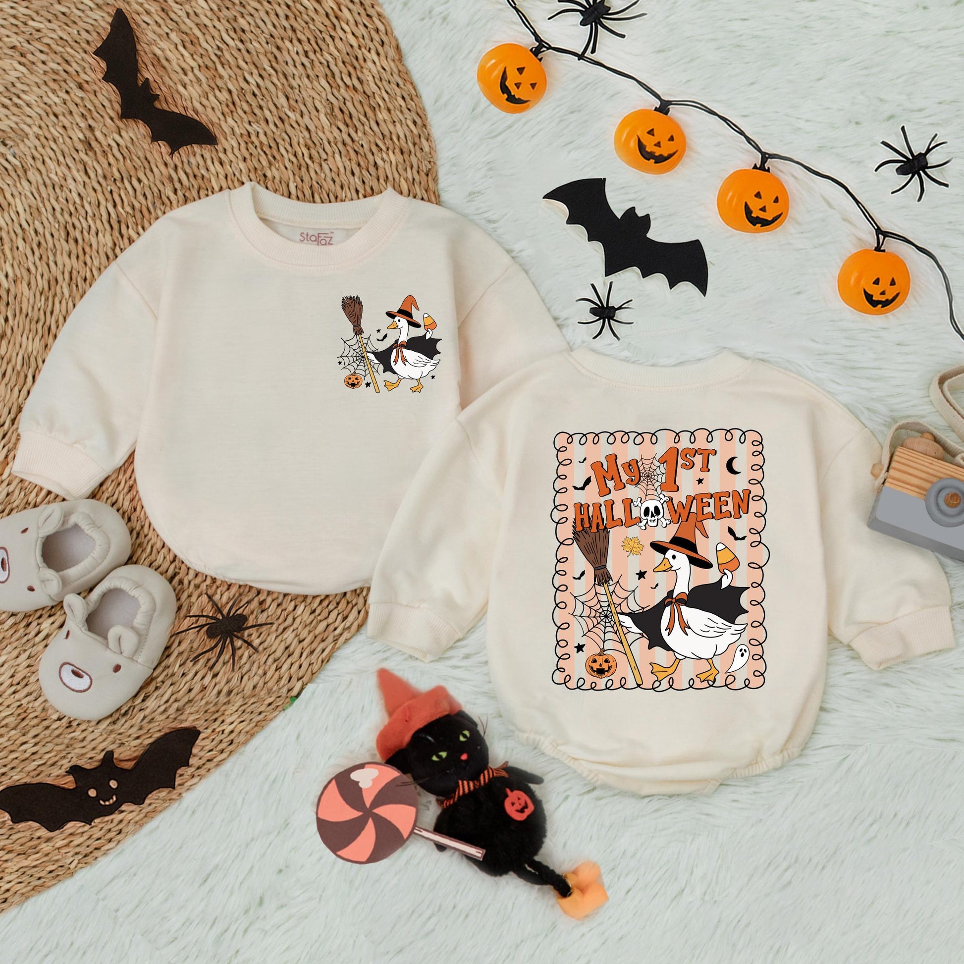 My First Halloween Baby Bubble Romper Bodysuit for Toddler Boy Spooky Season Infant Clothes Cute Comfortable Cotton Gift Idea