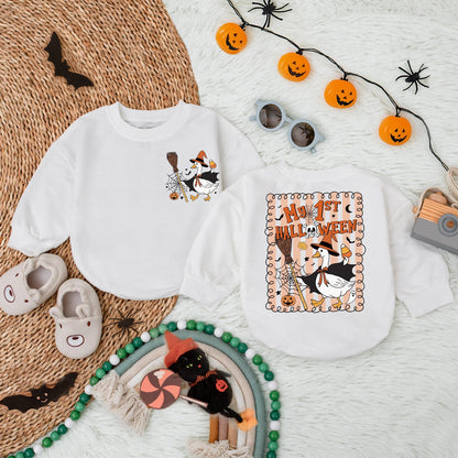 My First Halloween Baby Bubble Romper Bodysuit for Toddler Boy Spooky Season Infant Clothes Cute Comfortable Cotton Gift Idea